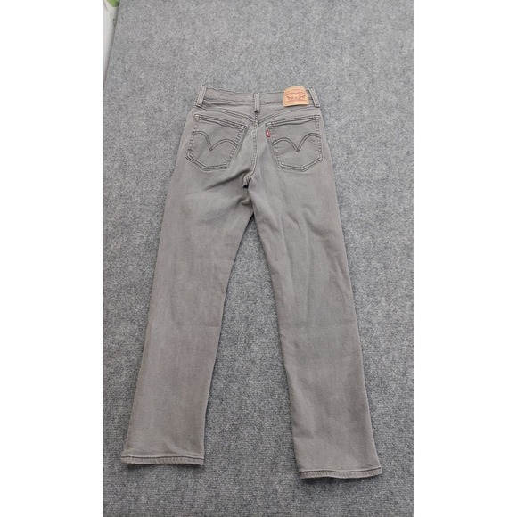 Levis Wedgie Straight Jeans Womens 27x28 Gray Stretch Mid Rise Denim - Picture 2 of 13